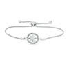 0.04 CT. T.W. Diamond Compass "Home" Message Bolo Bracelet in Sterling Silver - 9.5"