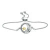 Thumbnail Image 2 of Diamond Accent Moon and Star "Love" Message Bolo Bracelet in Sterling Silver and 10K Gold - 9.5"