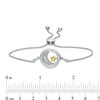 Thumbnail Image 3 of Diamond Accent Moon and Star "Love" Message Bolo Bracelet in Sterling Silver and 10K Gold - 9.5"