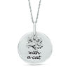 0.04 CT. T.W. Diamond Cat Paw Print "Life is Better" Message Pendant in Sterling Silver