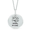 Thumbnail Image 1 of 0.04 CT. T.W. Diamond Cat Paw Print "Life is Better" Message Pendant in Sterling Silver