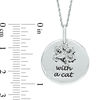 0.04 CT. T.W. Diamond Cat Paw Print "Life is Better" Message Pendant in Sterling Silver