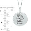 Thumbnail Image 2 of 0.04 CT. T.W. Diamond Cat Paw Print "Life is Better" Message Pendant in Sterling Silver