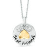 0.04 CT. T.W. Diamond Paw Print "Best Friend" Pendant in Sterling Silver and 10K Gold