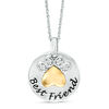 Thumbnail Image 0 of 0.04 CT. T.W. Diamond Paw Print "Best Friend" Pendant in Sterling Silver and 10K Gold