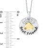 Thumbnail Image 1 of 0.04 CT. T.W. Diamond Paw Print "Best Friend" Pendant in Sterling Silver and 10K Gold