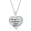 Diamond Accent Heart "Paws" Message Pendant in Sterling Silver