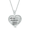 Thumbnail Image 1 of Diamond Accent Heart "Paws" Message Pendant in Sterling Silver
