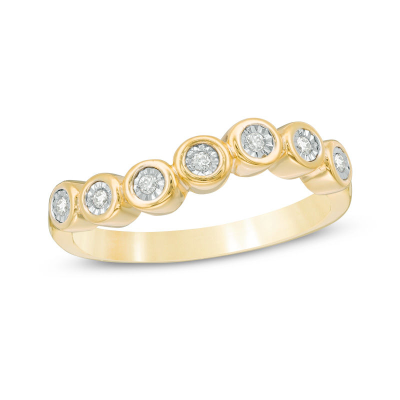 0.04 CT. T.W. Diamond Wave Band in 10K Gold|Peoples Jewellers