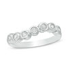 Thumbnail Image 0 of 0.04 CT. T.W. Diamond Wave Band in 10K White Gold