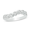 Thumbnail Image 1 of 0.04 CT. T.W. Diamond Wave Band in 10K White Gold