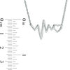 Thumbnail Image 2 of Heart and Heartbeat Necklace in Sterling Silver - 17"