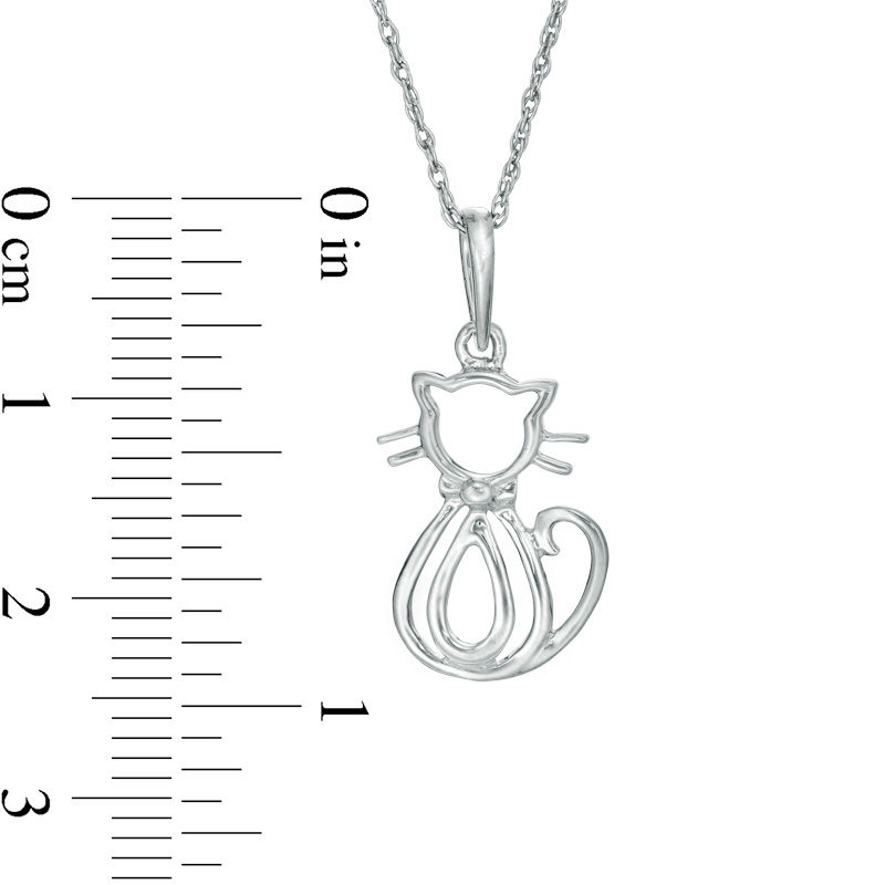 Cat Pendant in Sterling Silver