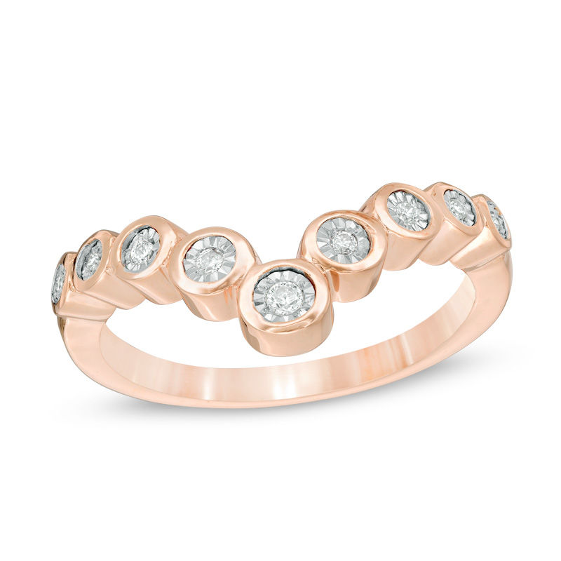 0.115 CT. T.W. Diamond Chevron Ring in 10K Rose Gold|Peoples Jewellers