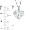 Dog Paw Print Heart Pendant in Sterling Silver