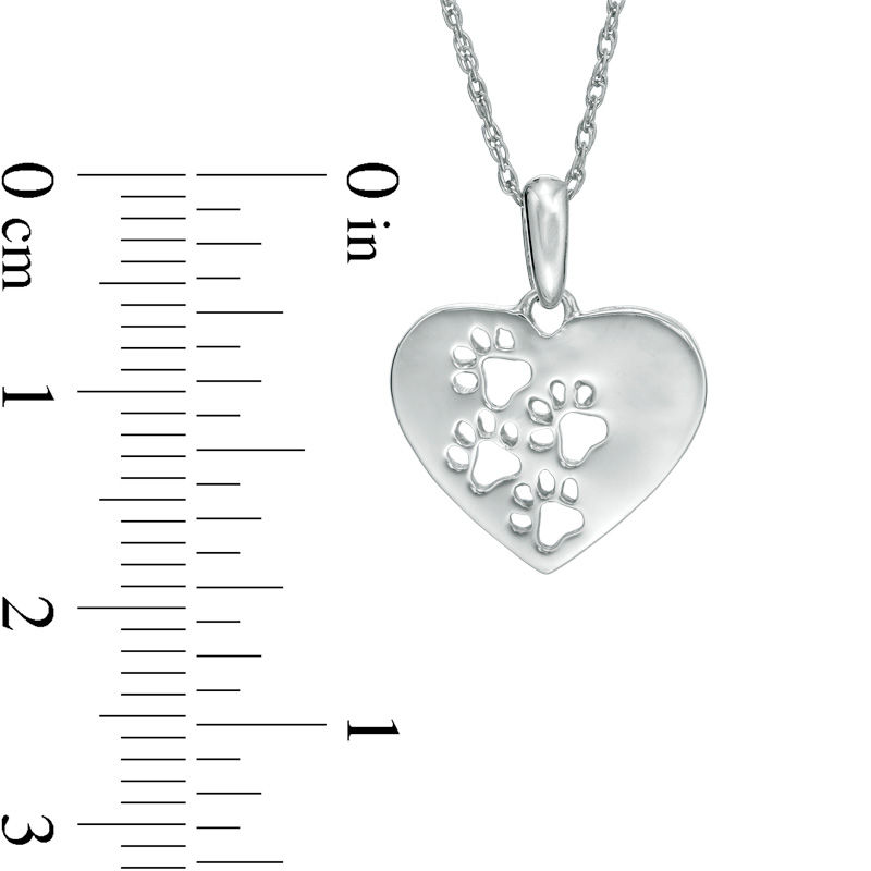 Dog Paw Print Heart Pendant in Sterling Silver | Peoples Jewellers