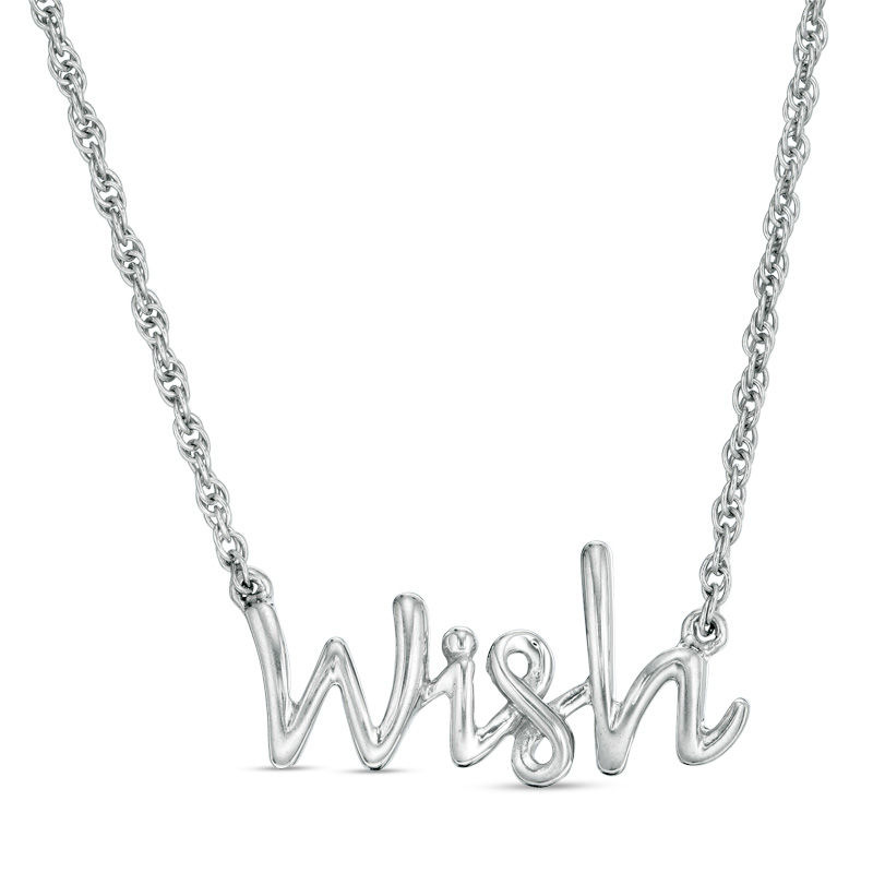 "wish" Necklace in Sterling Silver - 17"|Peoples Jewellers