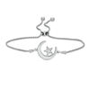 Thumbnail Image 0 of Diamond Accent Crescent Moon and Star Bolo Bracelet in Sterling Silver (1 Line) - 9.5"