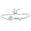 Thumbnail Image 1 of Diamond Accent Sideways Heart Key Bolo Bracelet in Sterling Silver (1 Line) - 9.5"