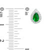 Thumbnail Image 1 of Pear-Shaped Lab-Created Emerald and 0.148 CT. T.W. Diamond Frame Stud Earrings in 10K White, Yellow or Rose Gold