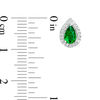 Thumbnail Image 2 of Pear-Shaped Lab-Created Emerald and 0.148 CT. T.W. Diamond Frame Stud Earrings in 10K White Gold