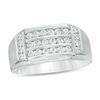 Thumbnail Image 1 of 0.75 CT. T.W. Diamond Triple Row Collar Ring in 10K White Gold