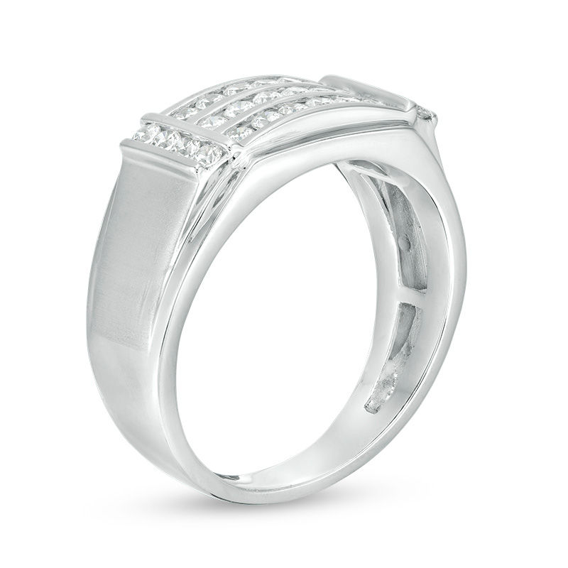 Main Image 3 of 0.75 CT. T.W. Diamond Triple Row Collar Ring in 10K White Gold