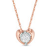 0.10 CT. Diamond Solitaire Heart Pendant in 10K Rose Gold