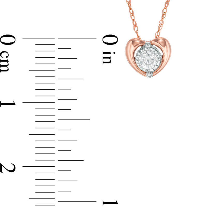 0.10 CT. Diamond Solitaire Heart Pendant in 10K Rose Gold