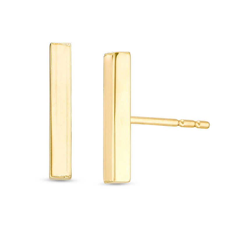 2.0mm Bar Stud Earrings in 14K Gold