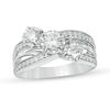 Thumbnail Image 0 of 1.00 CT. T.W. Diamond Past Present Future® Slant Bypass Engagement Ring in 10K White Gold