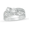 1.00 CT. T.W. Diamond Past Present Future® Slant Bypass Engagement Ring in 10K White Gold