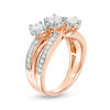 Thumbnail Image 1 of 1.00 CT. T.W. Diamond Past Present Future® Slant Bypass Engagement Ring in 10K Rose Gold