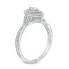 Thumbnail Image 1 of 0.30 CT. T.W. Marquise Diamond Double Frame Petal-Sides Vintage-Style Engagement Ring in 10K White Gold
