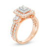 Thumbnail Image 1 of 1.95 CT. T.W. Emerald-Cut Diamond Past Present Future® Frame Engagement Ring in 14K Rose Gold