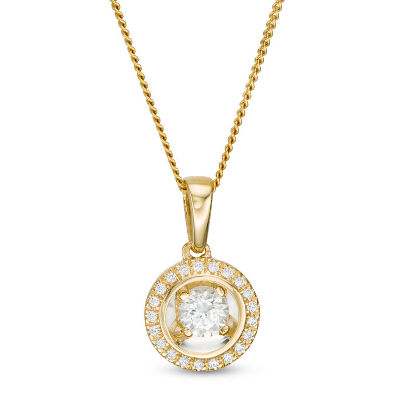 Magnificence™ 0.15 CT. T.W. Diamond Frame Pendant in 10K Gold | Peoples ...