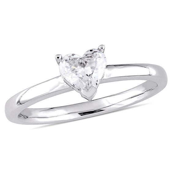 0.50 CT. Heart-Shaped Diamond Solitaire Engagement Ring in 14K White Gold (H/I1)