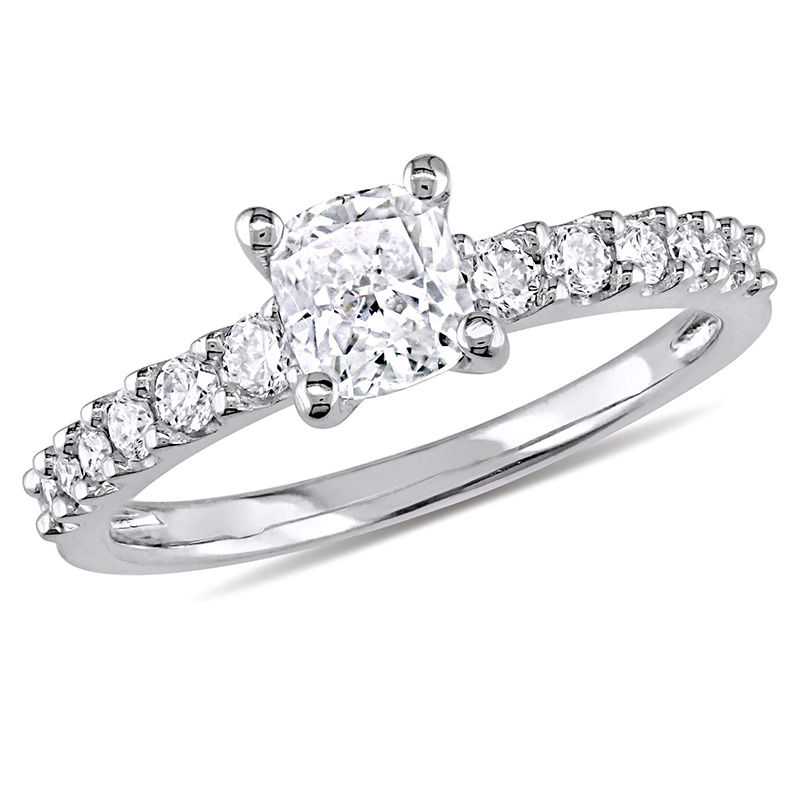 1.01 CT. T.W. Cushion-Cut Diamond Engagement Ring in 14K White Gold|Peoples Jewellers