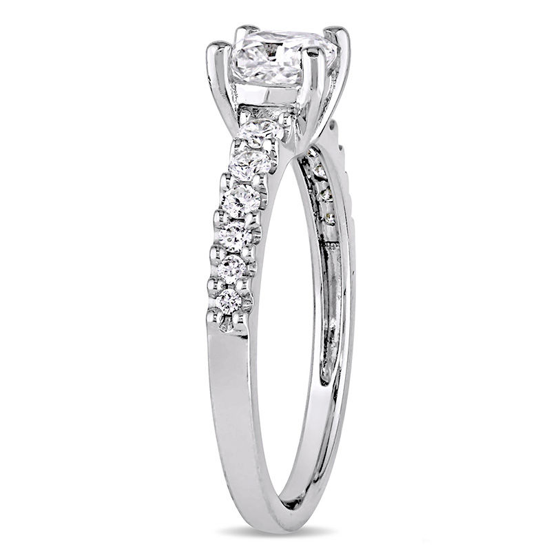 Main Image 2 of 1.01 CT. T.W. Cushion-Cut Diamond Engagement Ring in 14K White Gold