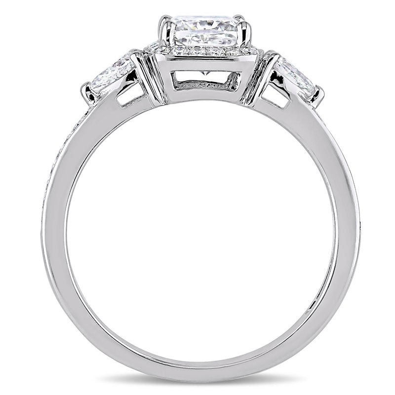 1.36 CT. T.W. Cushion-Cut Diamond Frame Engagement Ring in 14K White Gold