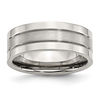 Thumbnail Image 1 of Men's 8.0mm Brushed Centre Satin Groove Wedding Band in Stainless Steel