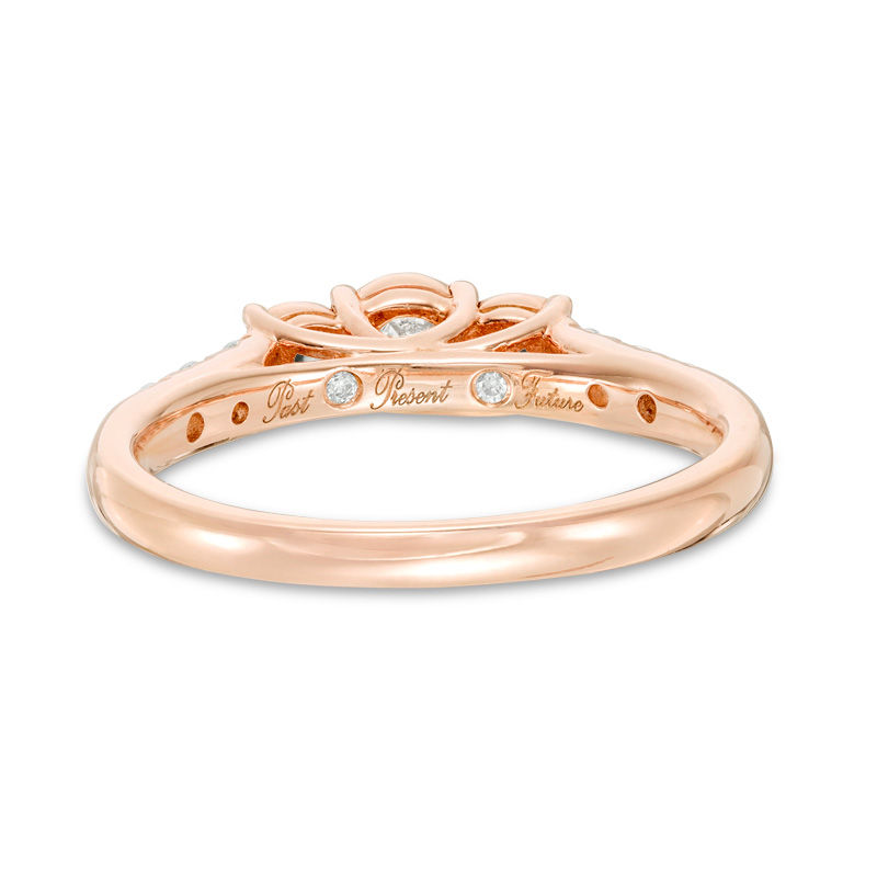 0.45 CT. T.W. Diamond Past Present Future® Engagement Ring in 14K Rose Gold