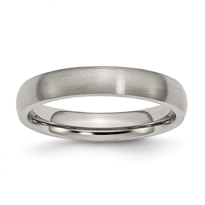 Men's 4.0mm Comfort-Fit Brushed Wedding Band in Titanium|Peoples Jewellers