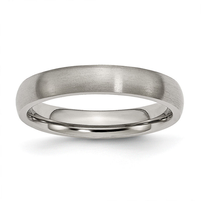 Men's 4.0mm Comfort-Fit Brushed Wedding Band in Titanium