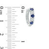 Thumbnail Image 2 of Blue Sapphire and 0.08 CT. T.W. Composite Diamond Alternating Hoop Earrings in 10K White Gold