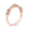 Thumbnail Image 1 of 0.085 CT. T.W. Diamond Scroll Stackable Band in 10K Rose Gold
