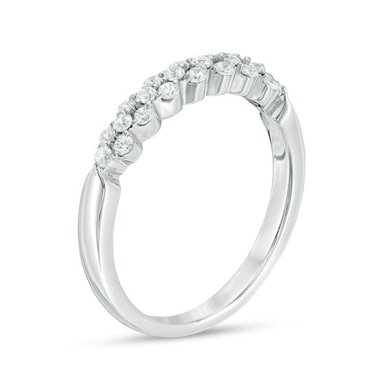 0.29 CT. T.W. Diamond Alternating Stackable Band in 10K White Gold 0.29 CT. T.W. Diamond Alternating Stackable Band in 10K White Gold