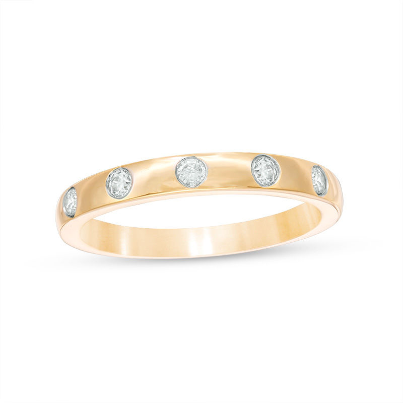0.145 CT. T.W. Diamond Five Stone Stackable Band in 10K Gold