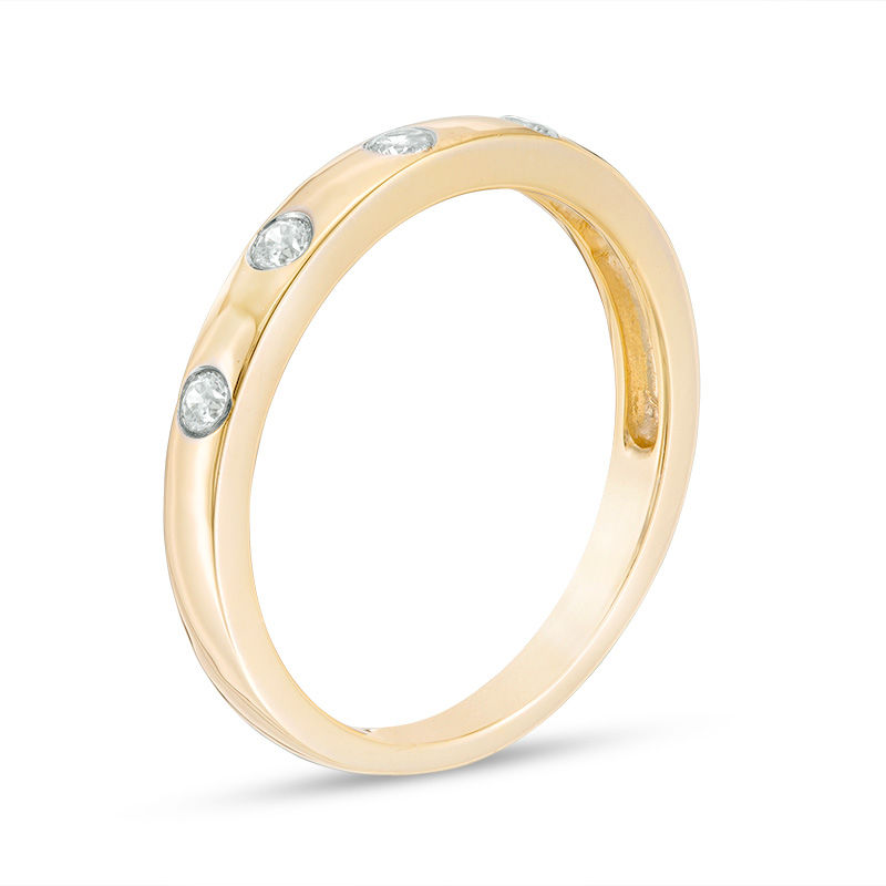 0.145 CT. T.W. Diamond Five Stone Stackable Band in 10K Gold