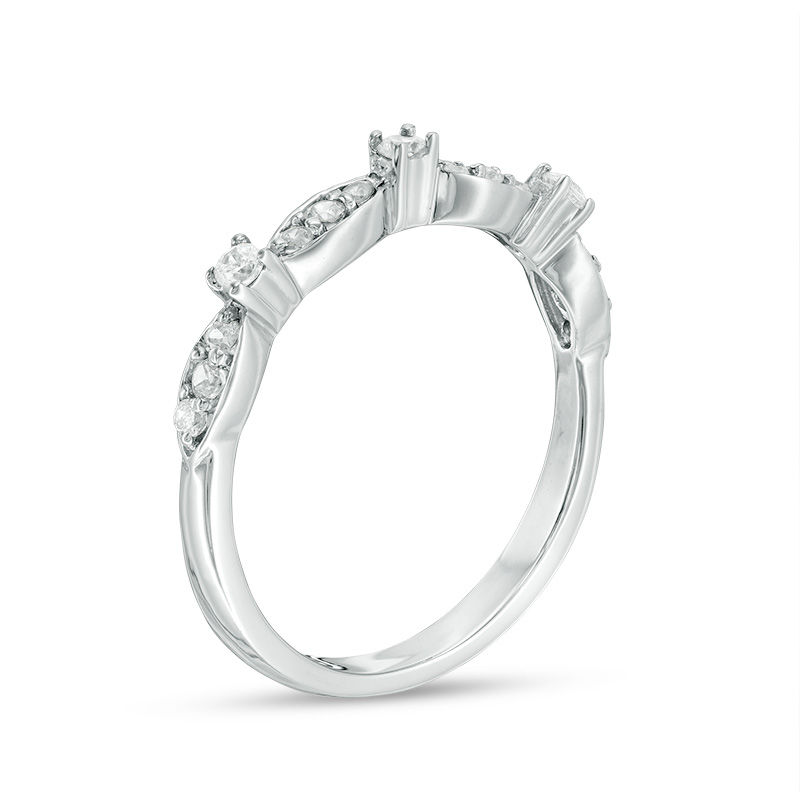 Main Image 2 of 0.23 CT. T.W. Diamond Alternating Stackable Band in 10K White Gold